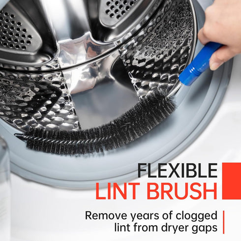 BLuesea Dryer Vent Cleaner Kit, 15-Piece Ultimate Dryer Cleaning Kit Include 30 Feet Dryer Vent Brush, Upgrade Noiseless Dryer Lint Vacuum Attachm...
