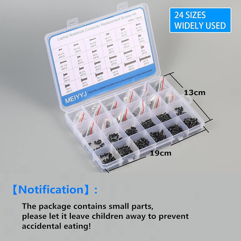 720pcs Laptop Notebook Screws Set,Replacement Computer Screws Kit,M1.4,M1.7,M2,M2.5,M3 countersunk Flat Head Phillips Mini Screw Set for Electroni...