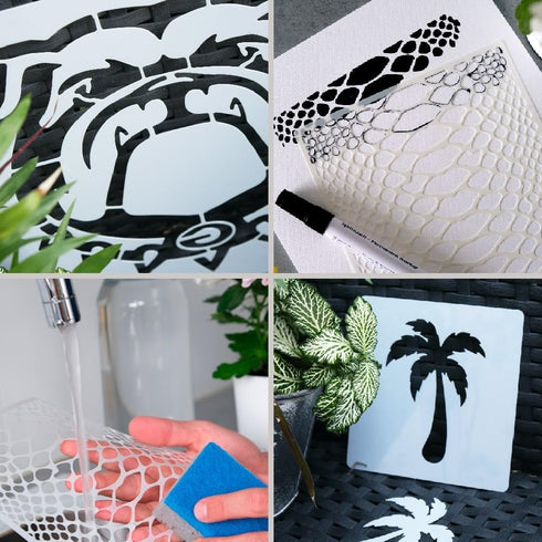 Airplane Jet, Air Force, Army, Navy, Stencil 8" x 10.5 Flexible Durable Plastic Arts and Crafts Material Scrapbooking for Airbrush Painting Drawin...