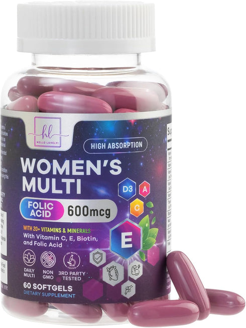 Womens Complete Multivitamin - Once Daily Women's Multi with Vitamin A, B6, B12, C, D, Biotin, Folate, Iron & Zinc, Energy & Immune Health Support...
