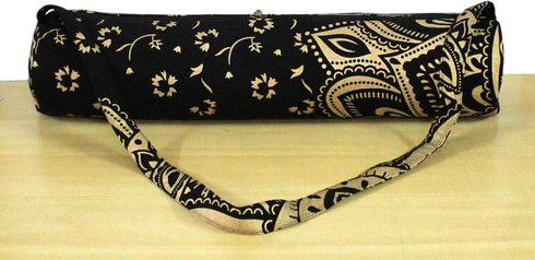ICC Black Gold Mandala Full-Zip Exercise Yoga Mat Carry Bag Gym Beach Pilates Carrier Bags Hippie Mandala Indian Cotton Bag...