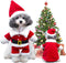QETRABONE Small Santa Dog Cat Costume Christmas Pet Clothes Outfits Red Christmas Santa Claus Hat Scarf Cosplay Dressing up Xmas Party New Year Cl...