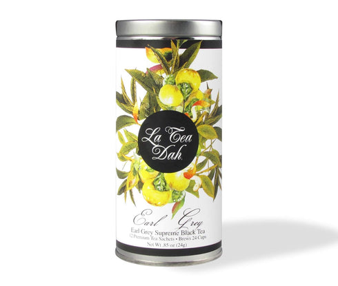 Earl Grey Tea by La Tea Dah, Zesty Gourmet Tea Made with Whole Ceylon Tea Leaves, Bergamot, & Orange Peel, Blended in the USA and Packaged for Gif...