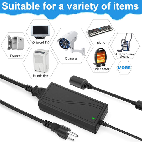 Power Supply Cigarette Lighter Socket AC to DC Adapter 100V-240V to 24V 3A Car Power Charger Converter (24V 3A)......
