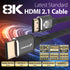 Fosmon HDMI 2.1 Cable 8K@60Hz 1ft, Premium Certified in-Wall CL3 Rated, 48Gbps Ultra High Speed, 4K@120Hz, Dynamic HDR, HDCP 2.3, 3D, eARC, 30AWG ...