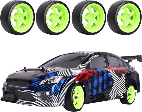 1/10 RC Drift Tires and Wheels 12mm Hex Hard Tyre for RC Drifting Car, Also Fit 1/12 1/14 1/16 Scale Models, Set of 4...