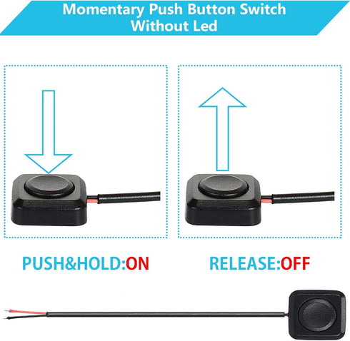 5pcs 12V/24V Mini Momentary Push Button ON/Off Switch, Surface Mount, Easy Installation for Electronic Experiment, Industrial Control, Car Horn, e...