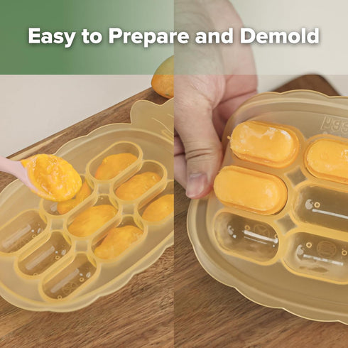 Haakaa Silicone Nibble Freezer Tray -Breastmilk Teething Popsicle Mold - Baby Fruit Food Feeder Teether Tray - Baby Food Maker - Ice Cube Tray - 4...