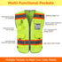 TCCFCCT Reflective Safety Vest for Men Women 9 Pockets High Visibility Vest with Fluorescent Orange Extend Edge, Hi Vis Security Work Vest for Sur...