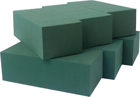 Pack of 6 Dry and Wet Floral Foam Blocks for Fresh and Artificial Flowers, Each (7.8” L x 3.5” W x 2.4” H), for Wedding, Birthdays, Home, Office, ...