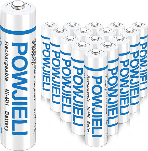 Rechargeable AAA Batteries, 1.2v Ni-MH Triple A Batteries 600mAh, Long-Lasting for Outdoor Solar Lights and Household Devices,16 Pack...