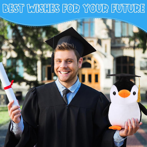 Graduation Autograph Stuffed Animal 2024 Smooth Fabric Stuffed Toy with Congrats Grad Plush Autograph Stuffed Animal with Black Marking Pen for Gr...