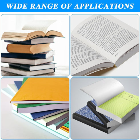 50 Pcs Glue Strips with Mesh Backing, Thermal Glue Strips for Book Binding for 80-110 Sheet Capacity, Hot Melt Adhesive Book Repair Tape for Album...