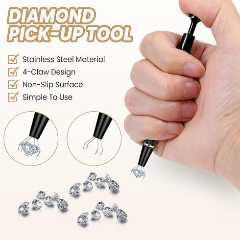 3Pcs 4 Prongs Jeweler's Pick up Tool, Stainless Steel Piercing Ball Grabber Tool, 4-Claw Pick up Tool for Small Parts Pickup, Pick Up Tool for Tin...