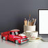 QFX Bluetooth 1956 Pickup Truck Replica Speaker, 3-inch Speakers, Hands Free Link, Built-in Microphone, FM Radio and LED Party Lights, Red - BT-19...