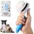 pet brush, pet brush for cats and dogs, removes loose undercoat and smoothes hair, stainless steel needles, self-cleaning button upgraded version,...