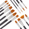 Jerry Q Art 15 pcs Golden Taklon Brush Set for Acrylic, Tempera, Watercolor, Oil Painting, Silver Ferrule with Violet Short Wooden Handles JQ151...