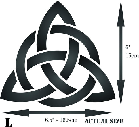 Celtic Trinity Knot Stencil, 6.5 x 6 inch (L) - Geometric Knotwork Sacred Symbol Stencils for Painting Cards...