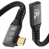 20Gbps USB C 3.2 Extension Cable, 90 Degree USBC 3.2 Gen2 Type-c Male to Female Extender Cable 4K@60Hz 240W Charging 20Gbps Data Transfer with Ext...