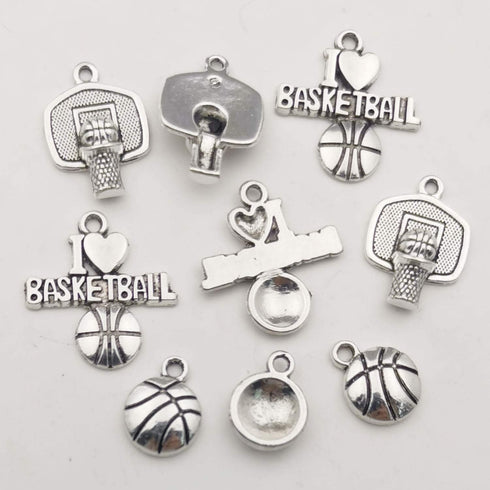iloveDIYbeads Ball Sports Charms-75pcs Alloy Ball Games Sports Basketball Charms For Jewelry Making Crafting DIY Necklace Earrings Bracelet Access...