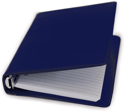 HNR Blue Loose-Leaf Memo Book, 6 3/4 x 3 3/4", 6-Ring Binder, 80 Pages + Free Refill 80 Pages...