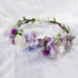 Vivivalue Floral Crown Headband Flower Headpiece Hair Wreath Floral Halo Boho with Ribbon Wedding Party Photos Prom Lavander...
