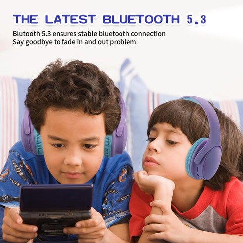 kids wireless Headphones, 15 hours play v5.0, bluetooth kids headphones 93db Volume Limited foldable with Built-in Mic for Cell Phones TV Tablet S...