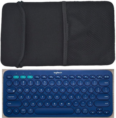 Black Color Neoprene Carrying Protection Sleeve Case Cover for Logitech K380 Multi-Device Bluetooth Keyboard and Arteck HB030B Portable Wireless K...