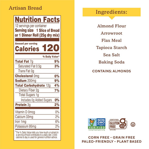 Simple Mills Almond Flour Baking Mix, Artisan Bread Mix - Gluten Free, Plant Based, Paleo Friendly, 10.4 Ounce (Pack of 1)...