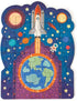 Playhouse Glow in The Dark Blast Off 30-piece Die-Cut Shaped Mini Puzzle for Kids...