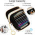 Credit Card Holder Small Double Zipper Card Wallet for Women with Keychain, Cow...