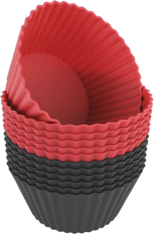 Freshware Cupcake Liners, Pack of 12 Silicone Muffin Cups, 3.8 Inch Silicone Baking Cups, Reusable & Non-stick Silicone Cupcake Liners for Party H...