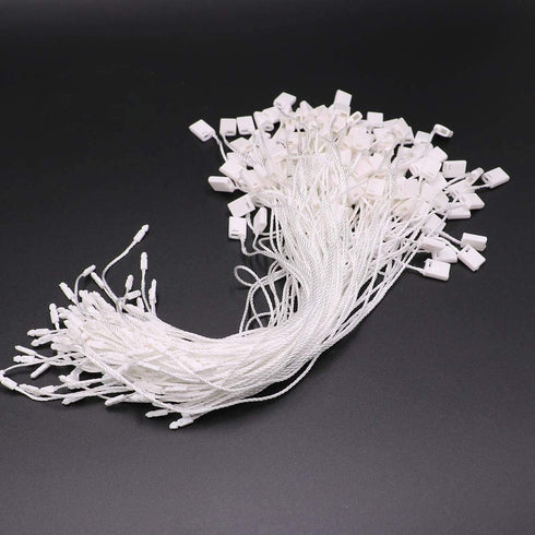 LGEGE 300Pcs 7-inch White Hang Tag Nylon String Snap Lock Pin Loop Fasteners Hook Ties...