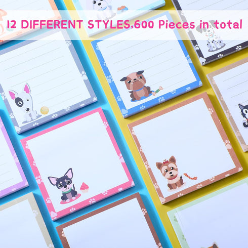 Handepo 12 Pack Dog Cat Notepad Small to Do List Sticky Notes Funny Cute Note Pads Dog Sticky Notes Puppy Cat Theme Self Stick Note Pads Memo Pads...