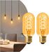 AMDTU Dimmable Edison Bulbs 60 Watts Equivalent, 600 Lumens LED Bulbs 7W, Ultra Filament Cross E26 Base Edison LED Bulbs, Warm Yellow 2200K T45 Am...