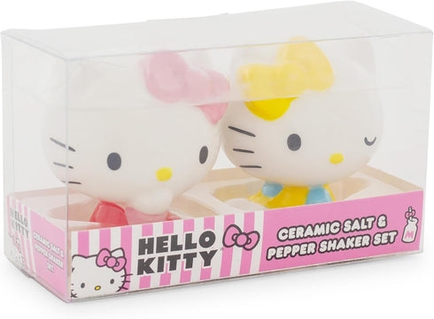 Sanrio Hello Kitty and Mimmy Ceramic Salt and Pepper Shakers, Set of 2 | Spice Dispenser Storage Canisters...