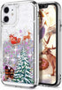 Xmas Case for iPhone 11 Case iPhone 11 Christmas Phone Case Glitter Sparkle Liquid Floating Case Shockproof Clear Soft TPU Bumper Case Xmas Santa ...
