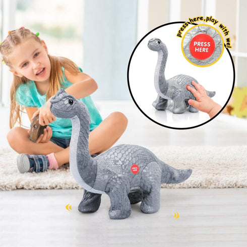 TOY Life Remote Control Dinosaur Toys for Kids 3 4 5 6 7+, Electronic Walking Dinosaur Toys, Brontosaurus Plush Dinosaur Toys, Dinosaur Stuffed An...