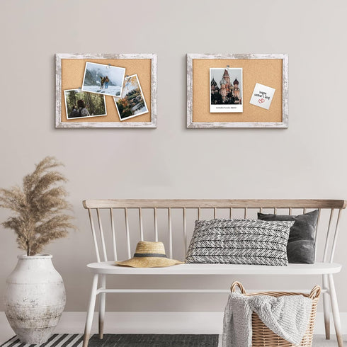 Cork Board Bulletin Board, Decorative Hanging Framed Cork Boards for Walls, Pin Board Vision Board for School Home Kitchen and Office, Bulletin Bo...