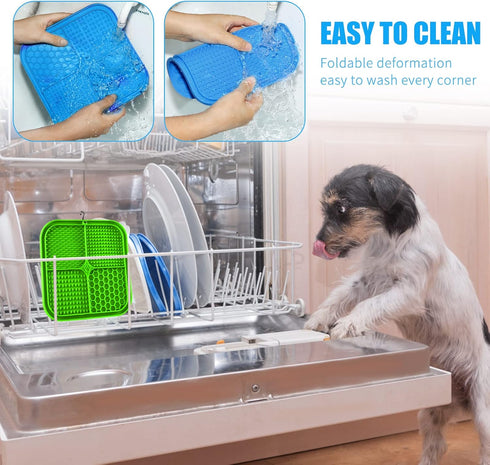 Licking Mat Slow Feeder for Dogs and Cats, Premium Lick Pad with Suction Cups for Dog Anxiety Relief, Slow Feeder Dog Bowls, Bathing, Grooming and...