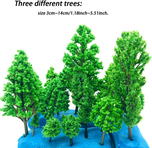 21 Pieces Mixed Model Trees,1.18-5.51 inch Model Train Scenery Architecture Trees Fake Trees for DIY Crafts, Building Model, Projects, Woodland wi...