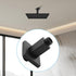 Straight Shower Arm with Flange Ceiling Mount Square Shower Extender for Fixed Shower Head 3 Inch Rainfall Shower Head Arm Extension, Matte Black...