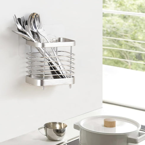 Utensil Holder, Stainless Steel Utensil Drying Rack with Detachable Base, Dish Drainer for Kitchen Counter, Silverware Cutlery Flatware Holder For...