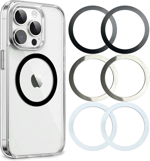 Universal Metal Rings Compatible with Magsafe Sticker - (Black&Silver&White)......