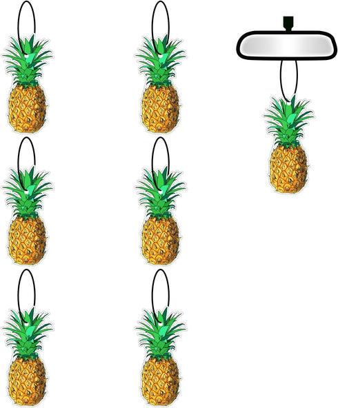 6 Pcs Pineapple Car Air Fresheners, Funny Pineapple Hanging Car Air Fresheners Long Lasting Cute Car Mirror Scented Hanging Car Decoration Ornamen...