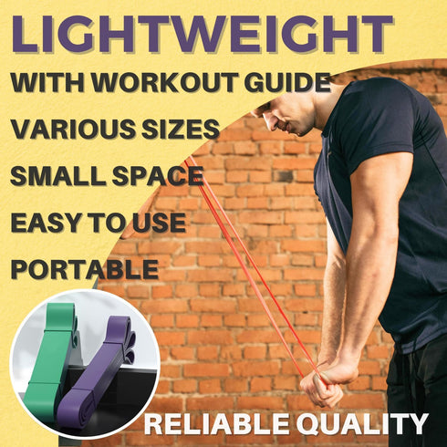 Resistance Band, Pull Up Bands, Exercise Bands, Workout Bands, Elastic Bands, Home Gym Fitness, Stretching, Physical Therapy, Training, Yoga, with...