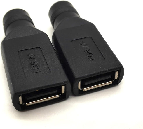 USB A to DC Power Adapter, 2Pcs - Female 5.5x2.1mm Connectors for Laptop Charging...