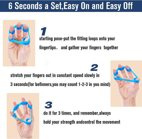 Hand Grip Strengthener, Finger Exerciser, Grip Strength Trainer (6 PCS),New Material,Forearm Grip Workout, Finger Stretcher, Relieve Wrist Pain, C...
