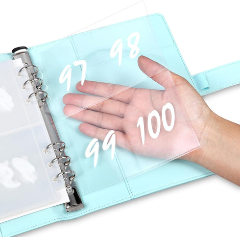 MUQING 100 Envelope Challenge Binder, Money Saving Envelopes for Cash Challenge, Saving $5050 Budget Planner Book, 25 Sheets Silkscreen to Digital...