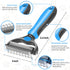 Dog Grooming Brush and Metal Comb, Undercoat Rake for Dogs Grooming Supplies Dematting Deshedding Brush comb for Shedding (Blue)...